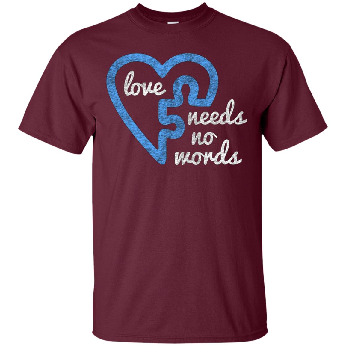 L'amour de l'autisme n'a pas besoin de mots T-shirt de pièce de puzzle en détresse
