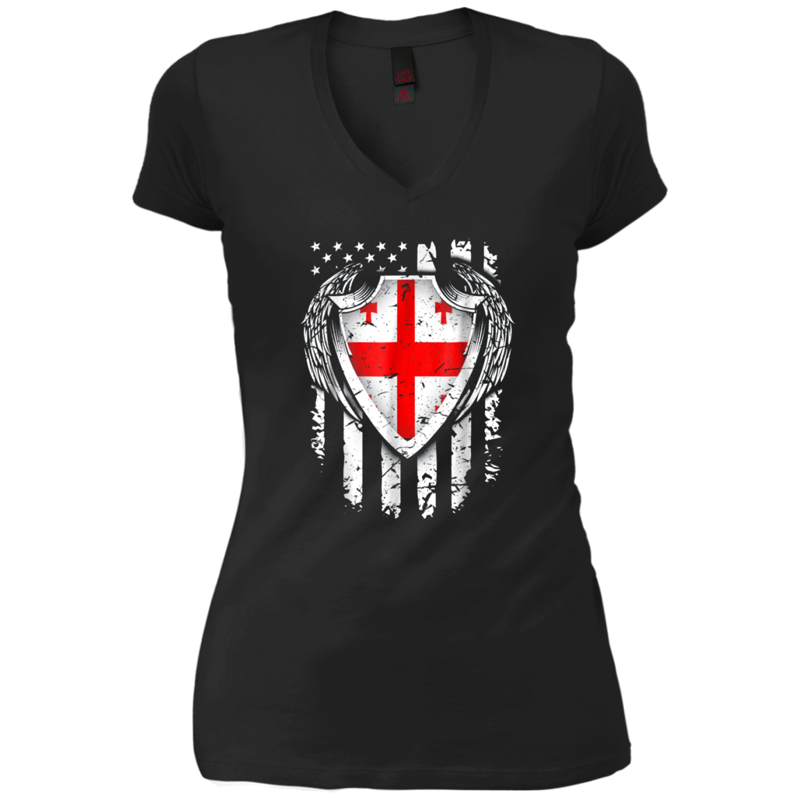 Angel Georgian American Flag Patriotic Georgia USA Tshirt