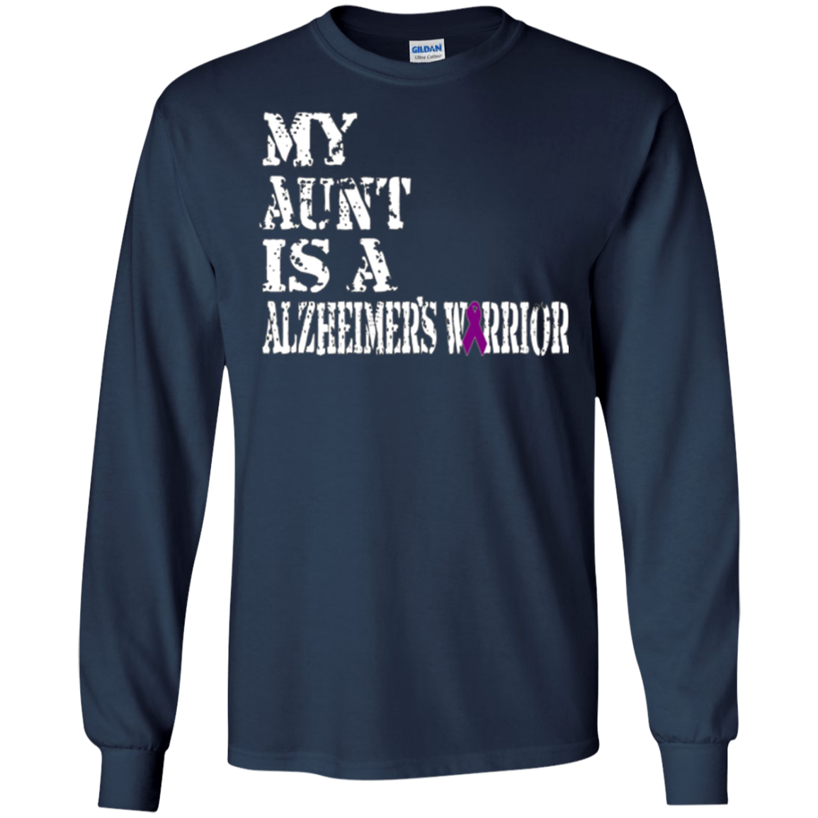 Alzheimer's Awareness Tshirt For Aunts Purple Ribbon Tee