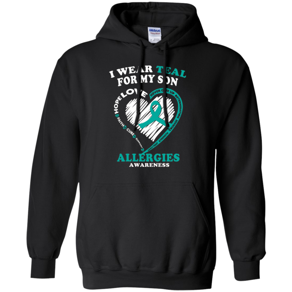 T-shirt de sensibilisation aux allergies - Je porte du sarcelle pour mon fils