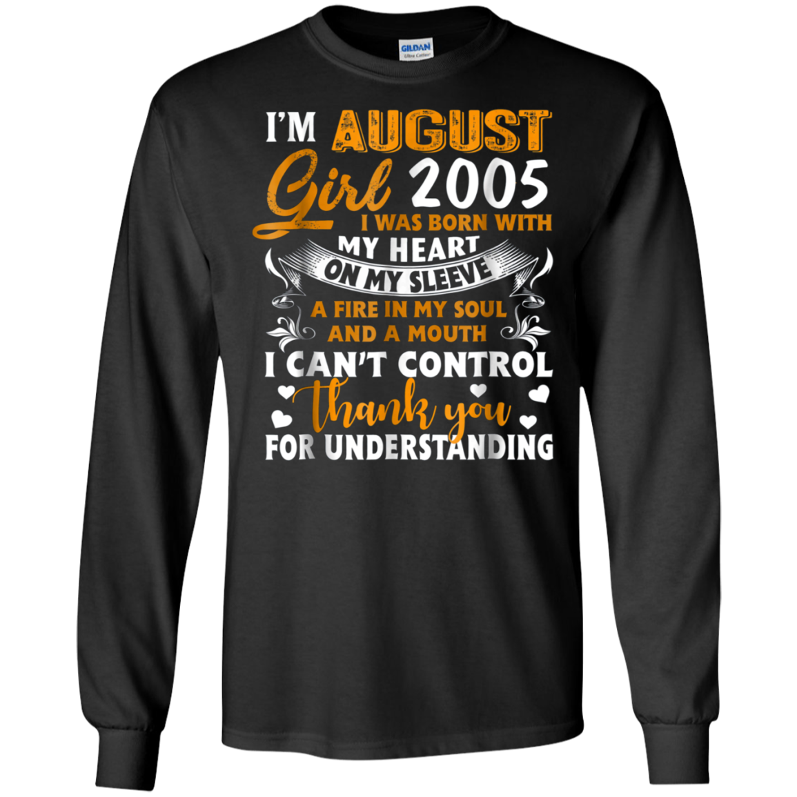 August 2005 Girl Gifts 13 Years Old 13th Birthday T-Shirt