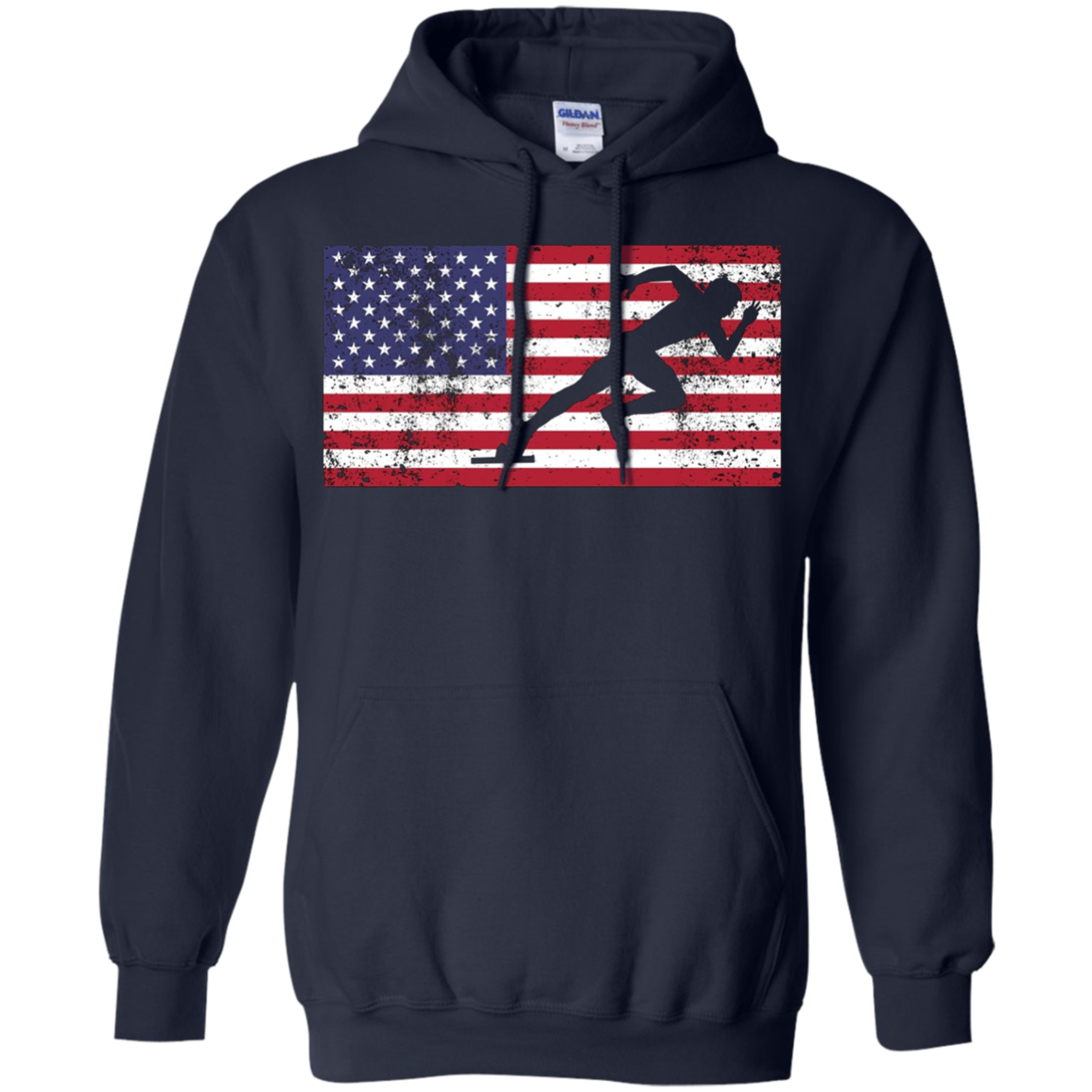 American Flag Runner Sprinter USA Patriotic T-Shirt Sport
