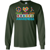 Image of Autism Awareness Peace Love Hope Puzzle Ribbon T-shirt