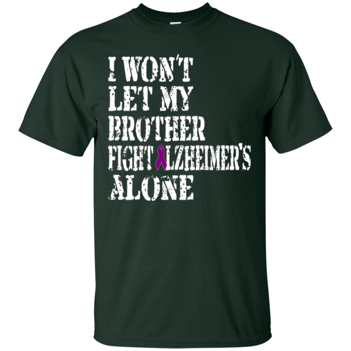 Alzheimer's Awareness T Shirt For Brothers Purple Ribbon Tee