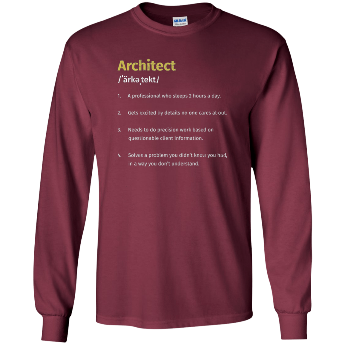 Architect Definition Architecture Distressed Long T-Shirt