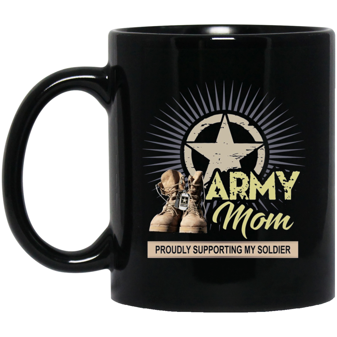 Army Mom Proudly Supporting My Soldier T-Shirt Veterans Gift
