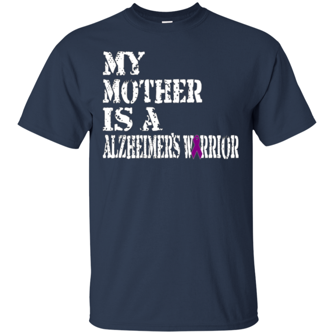 Alzheimer's Awareness Tshirt For Mothers Purple Ribbon Tee