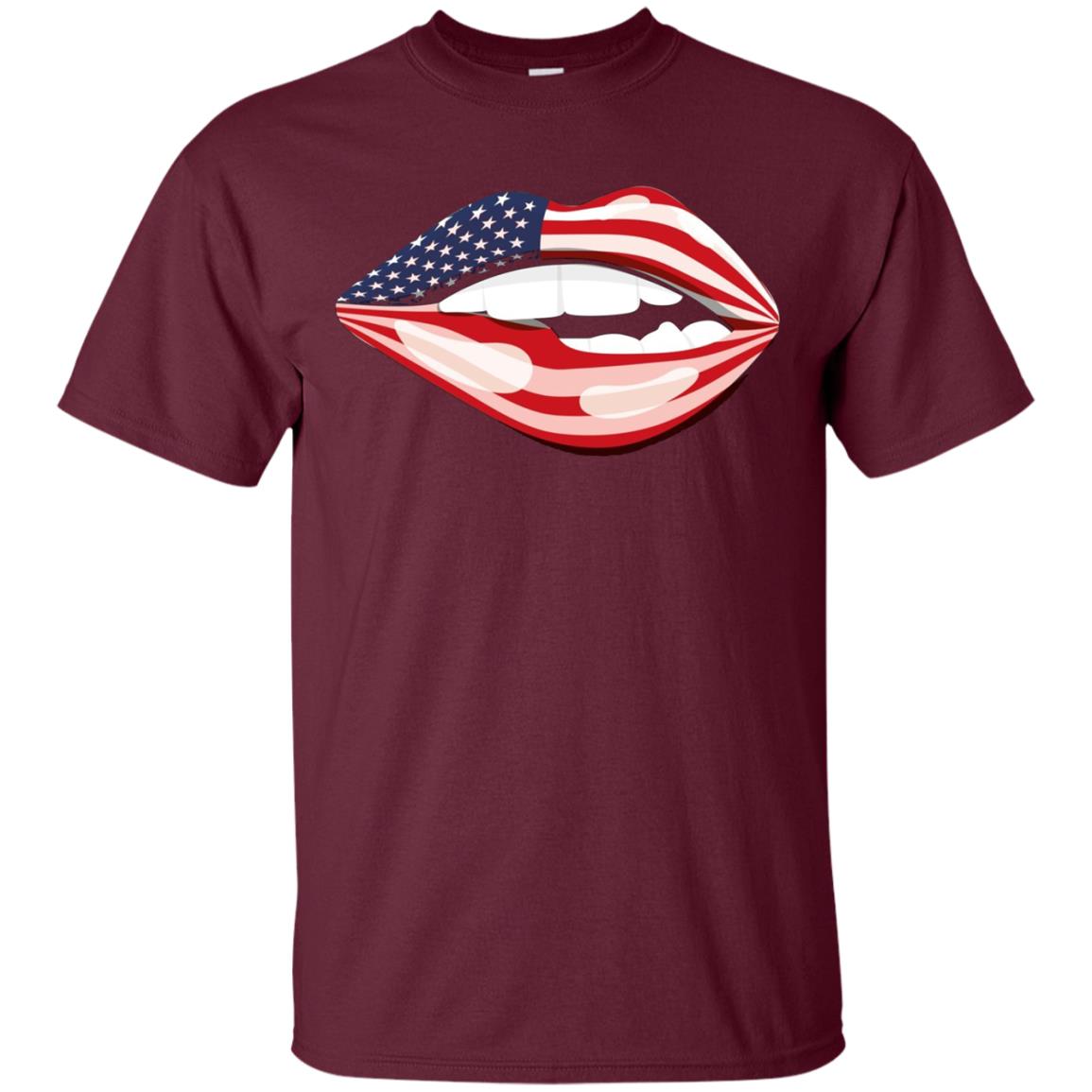 American USA Flag Lips - Independence Day 4th July Shirt