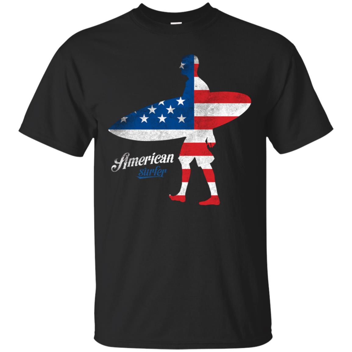 American Flag Surfer Tee Shirt USA Love Surfing Surf Gifts