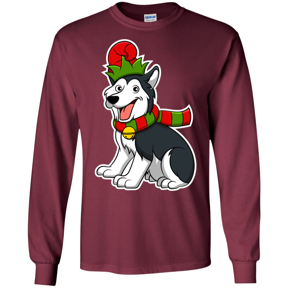 Christmas Siberian Husky Dog T-Shirt, Puppy Xmas Gift