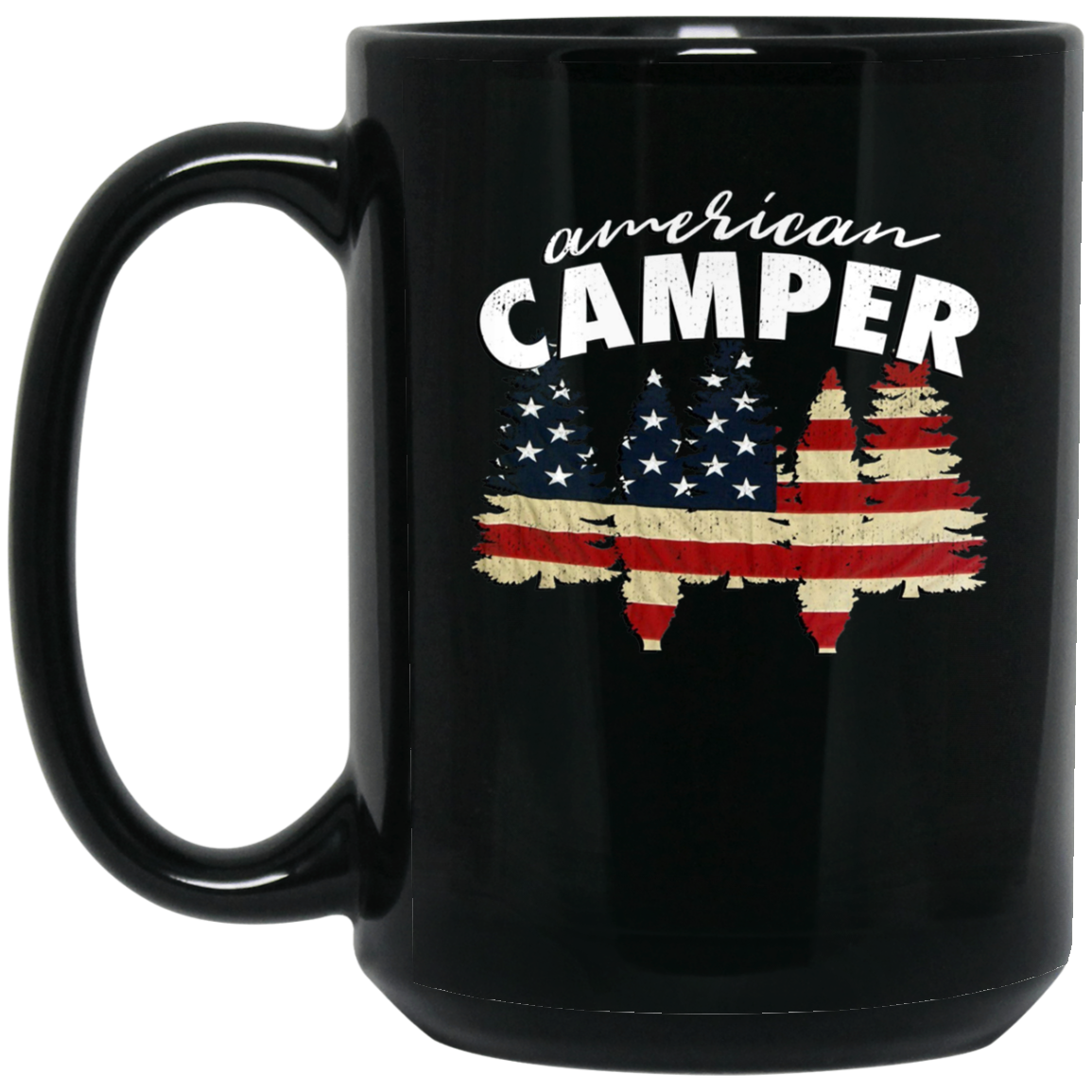 American Camper U.S. Flag Patriotic Camping T Shirt