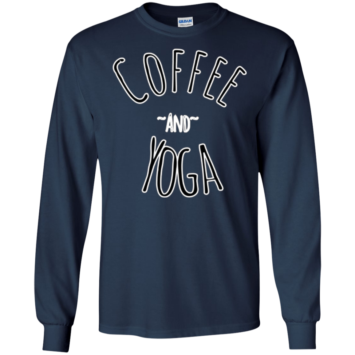 "Coffee and Yoga" Black And White Tee