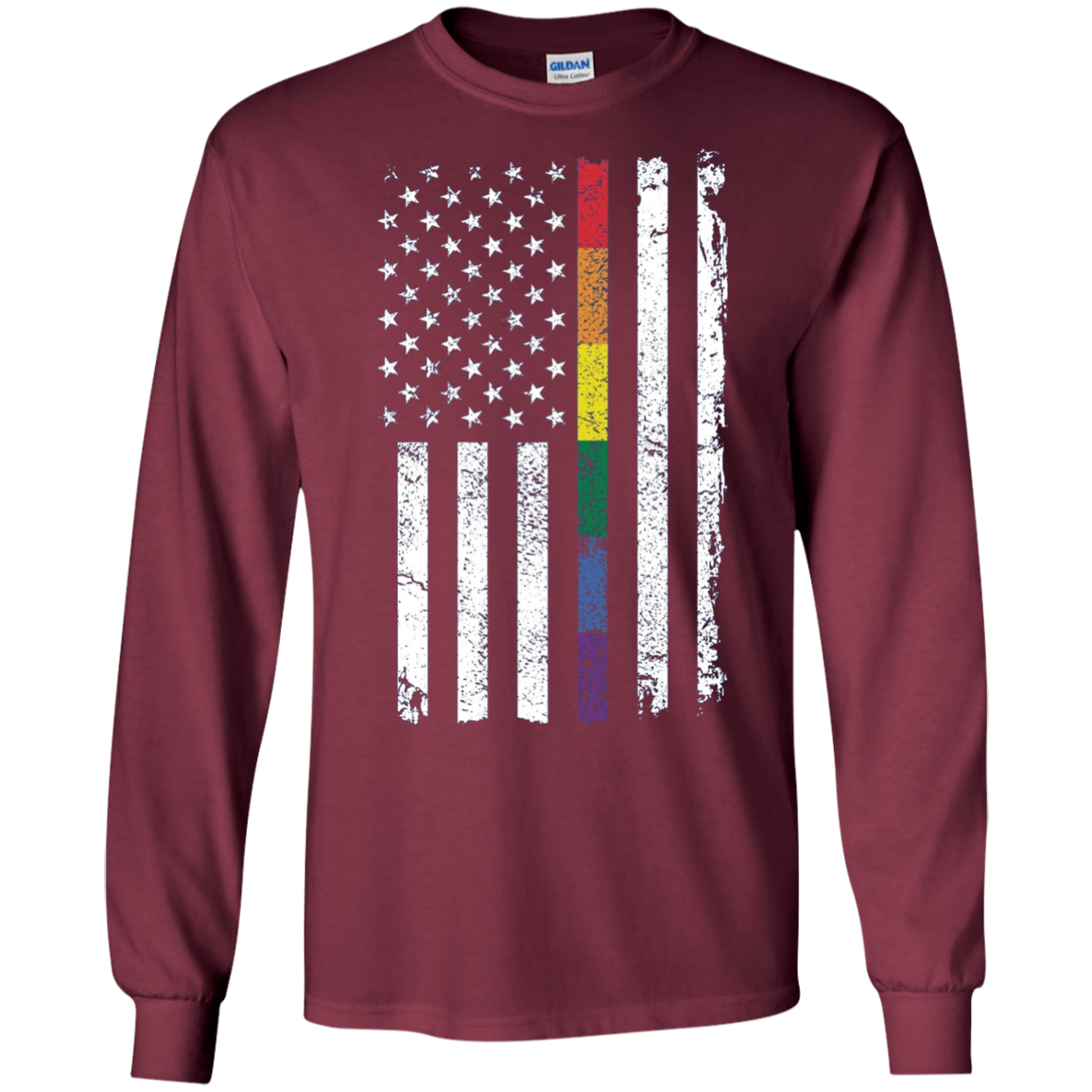 American LGBT Pride LGBTQ Supporter Long Sleeve Tshirt