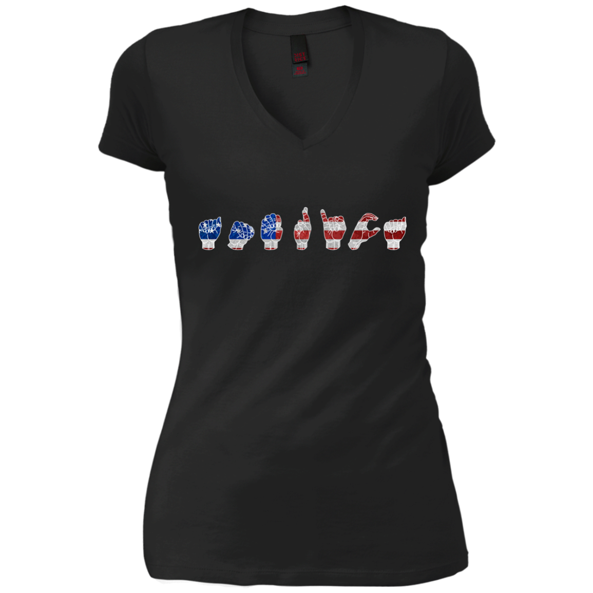 American Flag Patriotic Sign Language ASL Long Sleeve Shirt