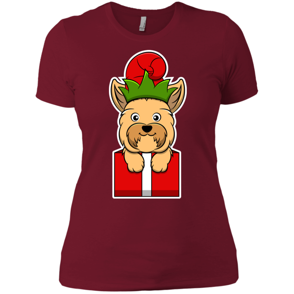 Christmas Yorkshire Terrier Dog T-Shirt, Puppy Xmas Gift