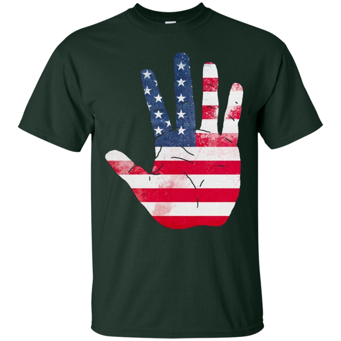 American Flag Waving Hand Hi Five Patriotic Gift Long Sleeve