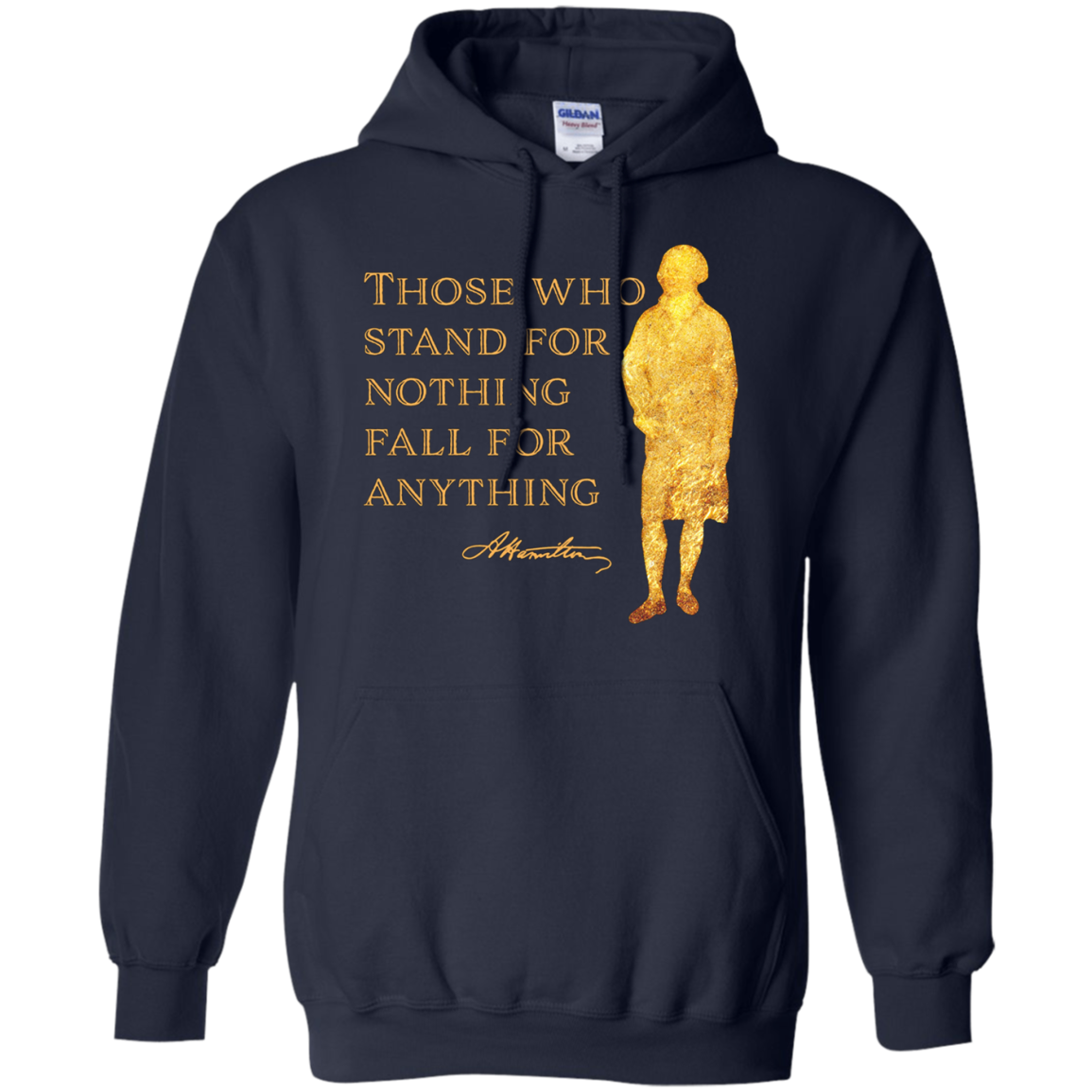 Alexander Hamilton Quote Shirt Gold Silhouette T-Shirt