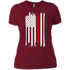 Image of American Flag Red Line USA Patriot July 4th Sleeves Shirt