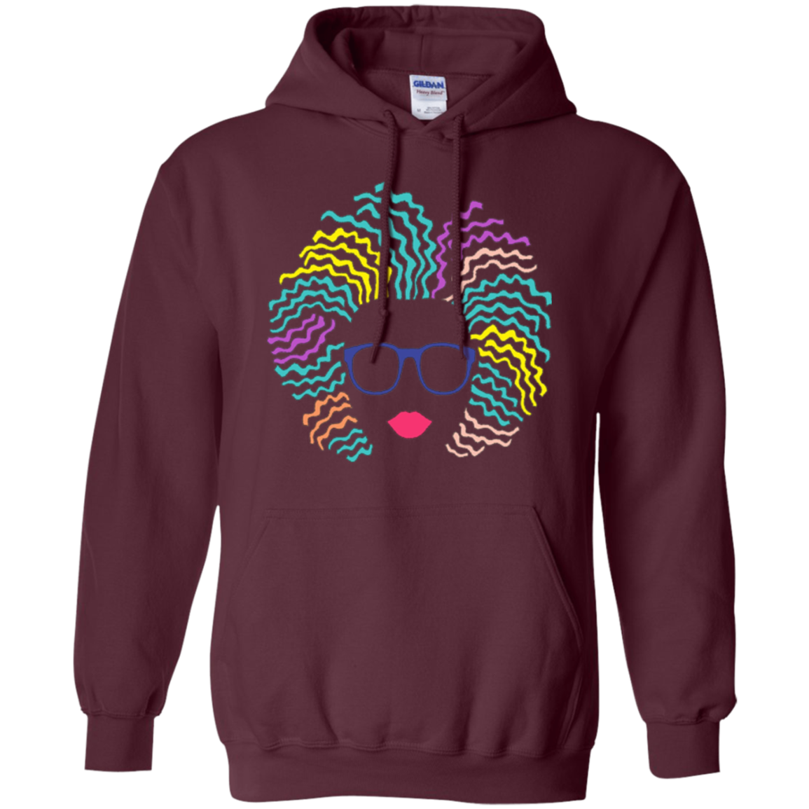 Afro Girl T-Shirt: Natural Hair & Glasses, Black Women Art