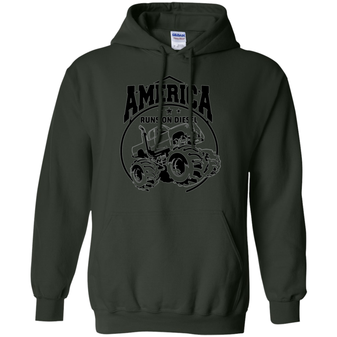 America Runs On Diesel Gear Monster SUV Truck Black T-Shirt