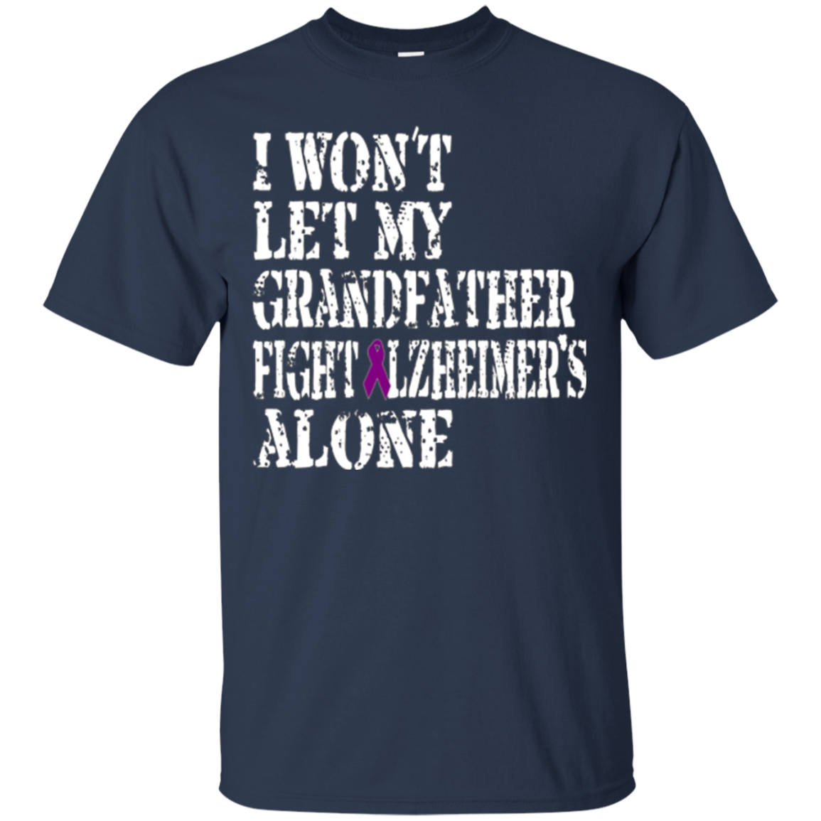Alzheimer's Awareness Tee For Grandfather Purple Ribbon Tees