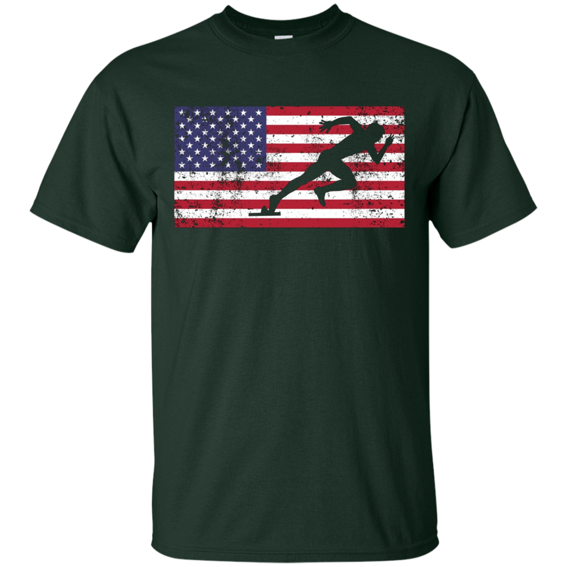 American Flag Runner Sprinter USA Patriotic T-Shirt Sport