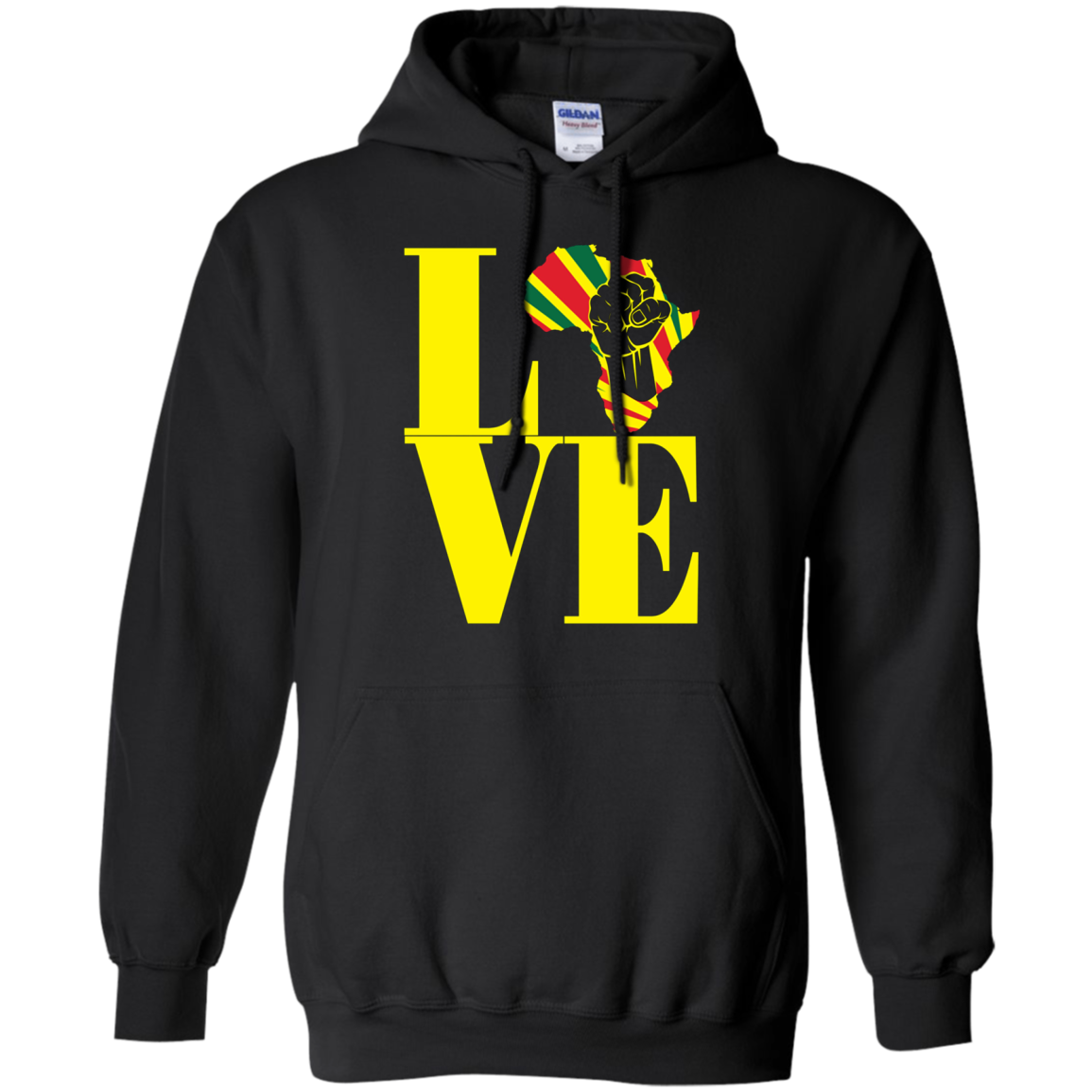 African black power map raised fist I love Africa t-shirt