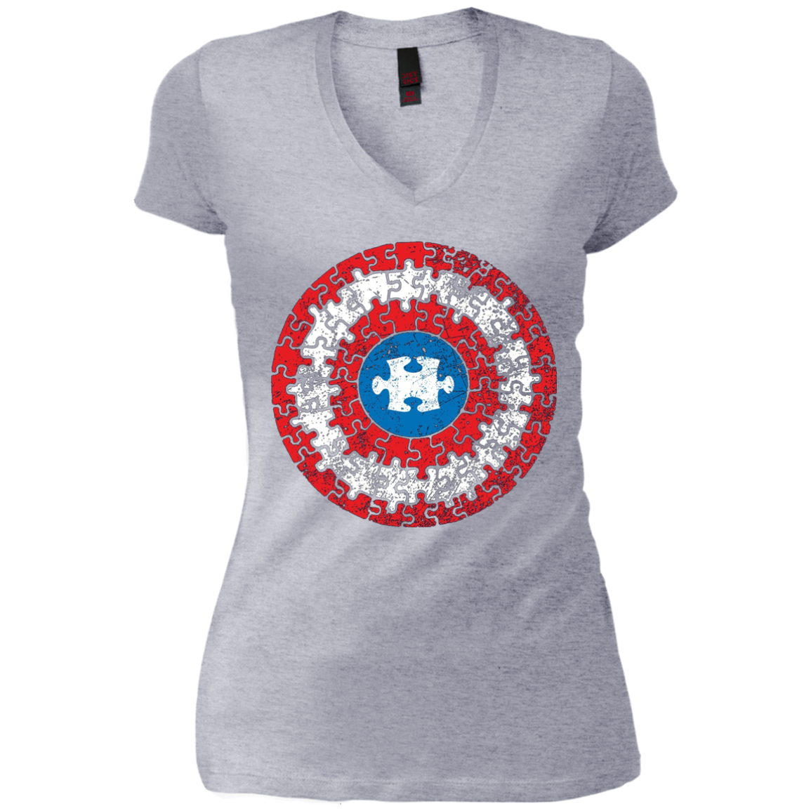 Autism Awareness Shirts Captain Autism Puzzle Shield T-Shirt