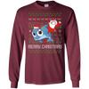 Image of Santa Riding Dolphin Merry Xmas Gift Tshirt