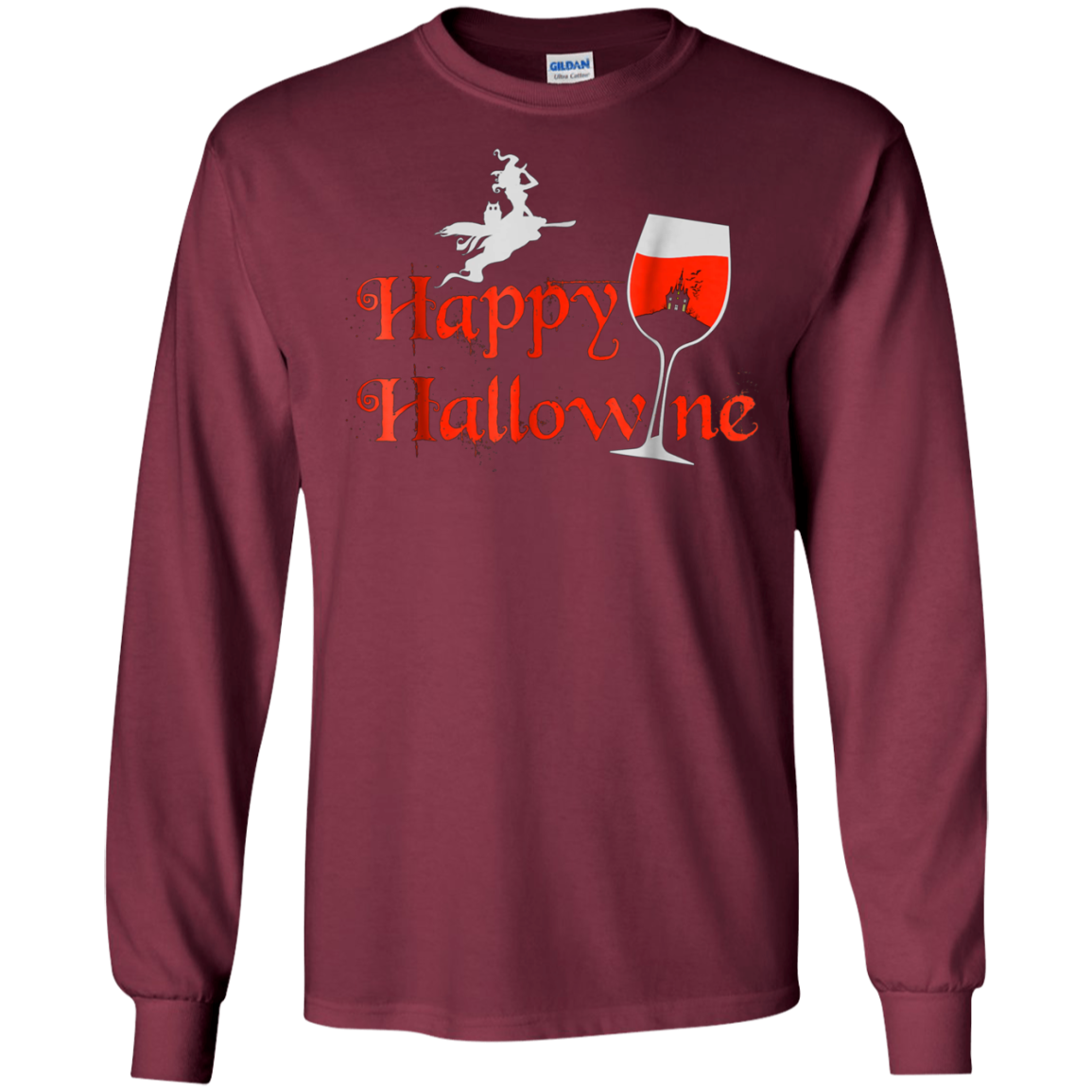 Funny Halloween Wine Tshirt, Happy Hallowine, for Men Women