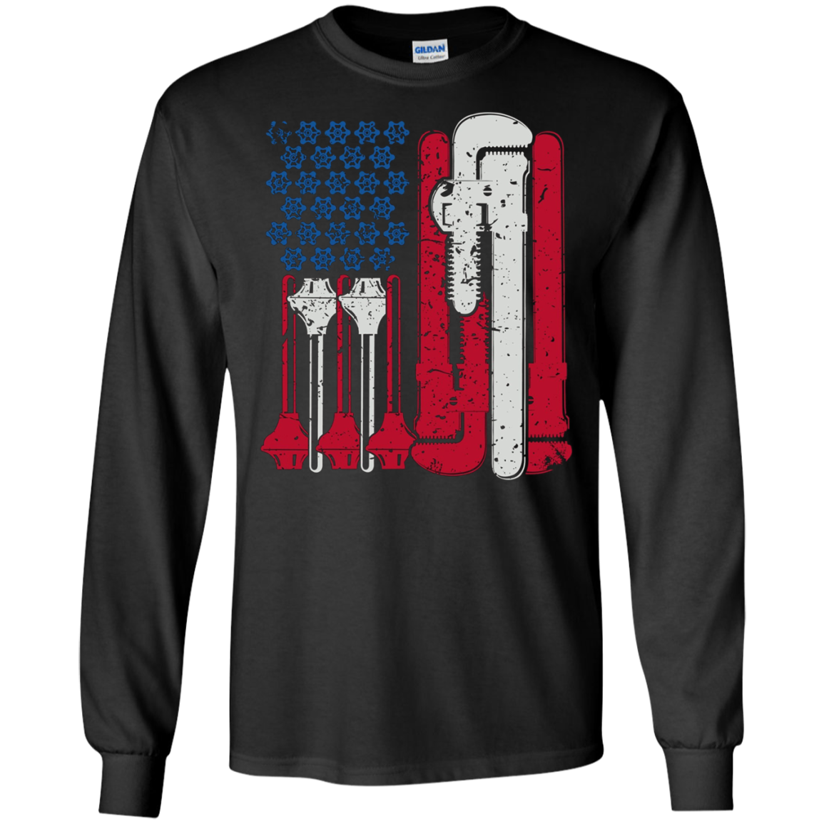American Flag Plumber Wrench T-Shirt