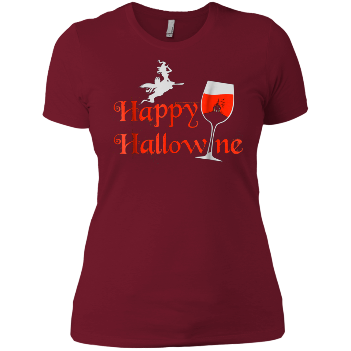 Funny Halloween Wine Tshirt, Happy Hallowine, for Men Women