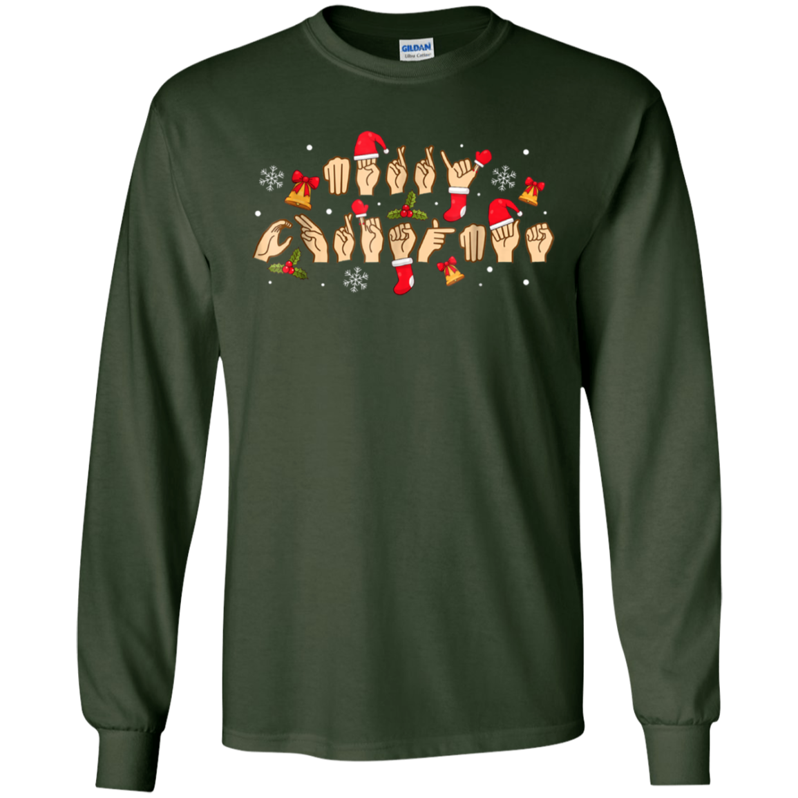 American Sign Language Christmas T-shirt For Deaf