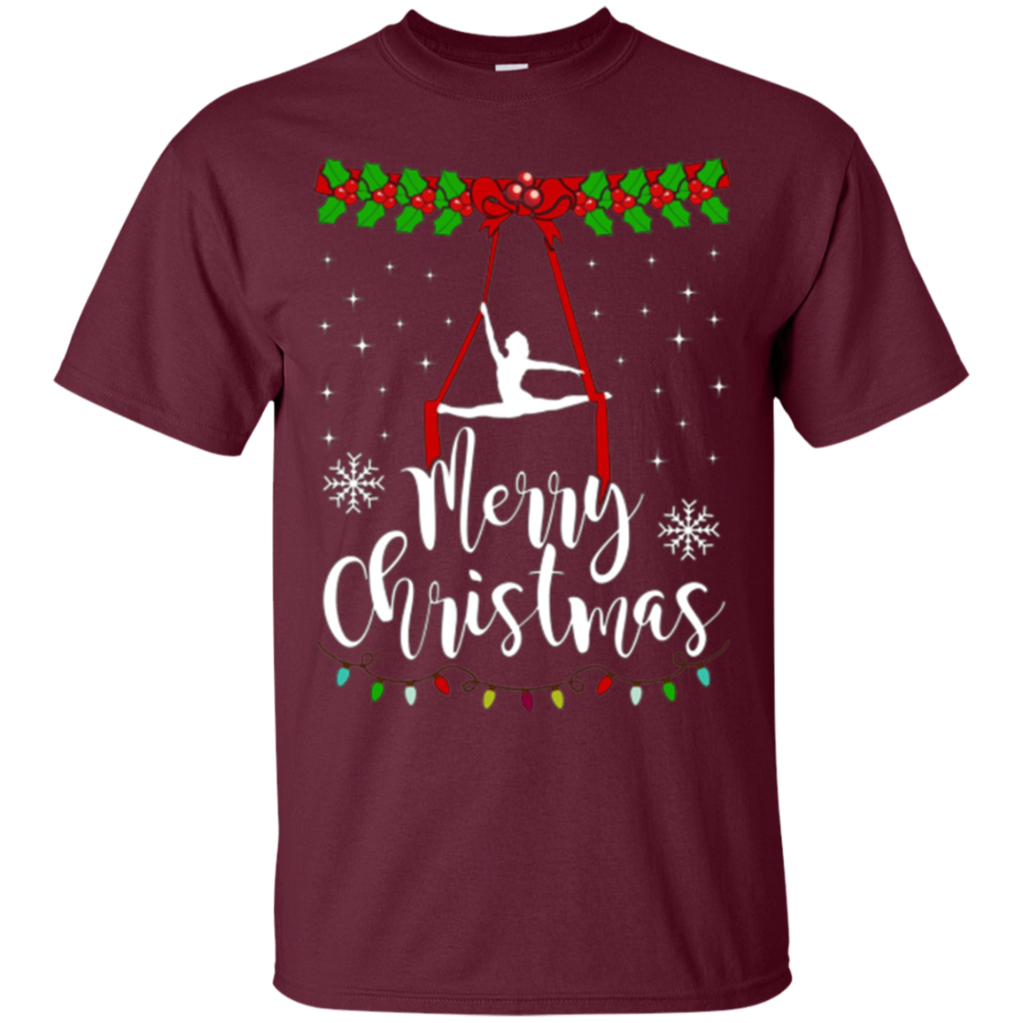 Aerial Yoga Merry Christmas T-shirt Ugly Christmas Yoga
