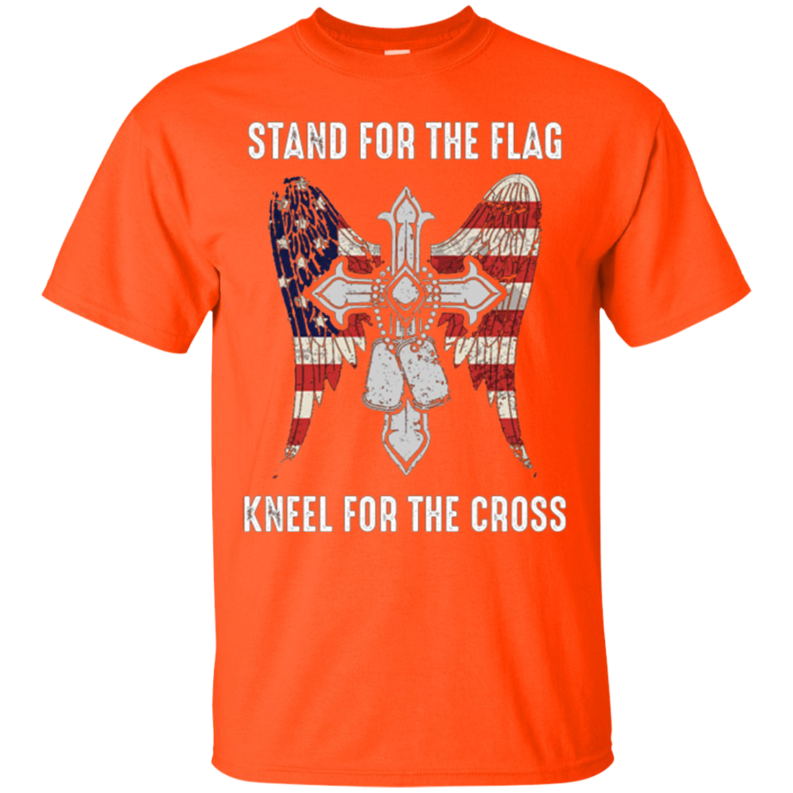 T-shirt chrétien de croix patriotique de drapeau américain