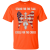 Image of T-shirt chrétien de croix patriotique de drapeau américain