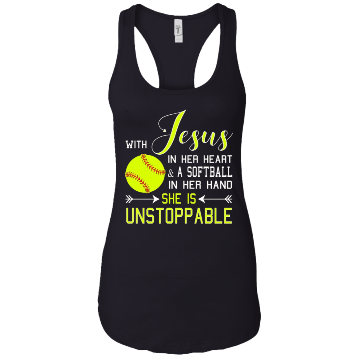 WITH JESUS IN HER HEART & A Softball Hand She Is T-Shirt