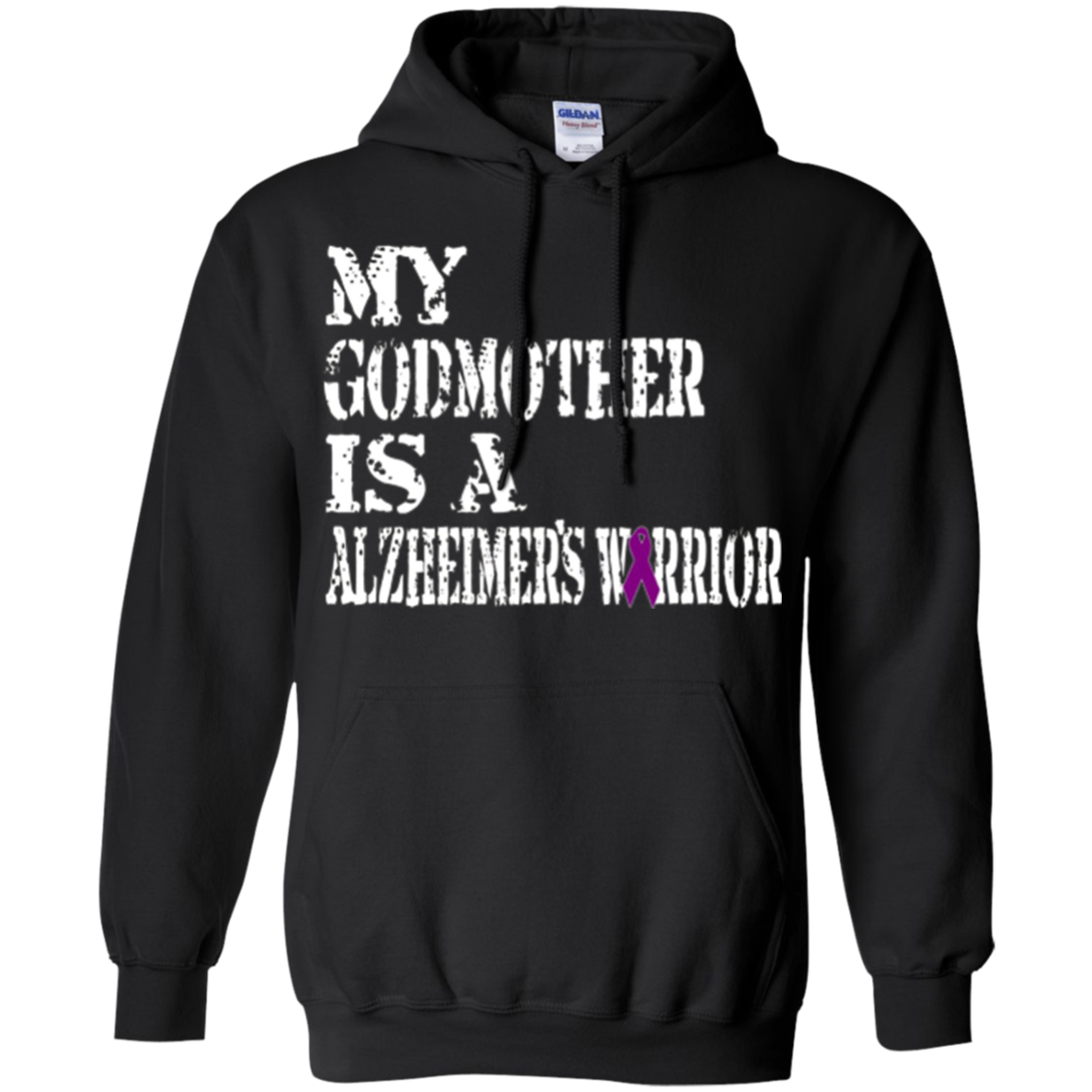 Alzheimer's Awareness Tshirt For Godmother Purple Ribbon Tee