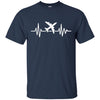 Image of Airplane Shirt Funny Airplane Pilot Heartbeat Flying Tees