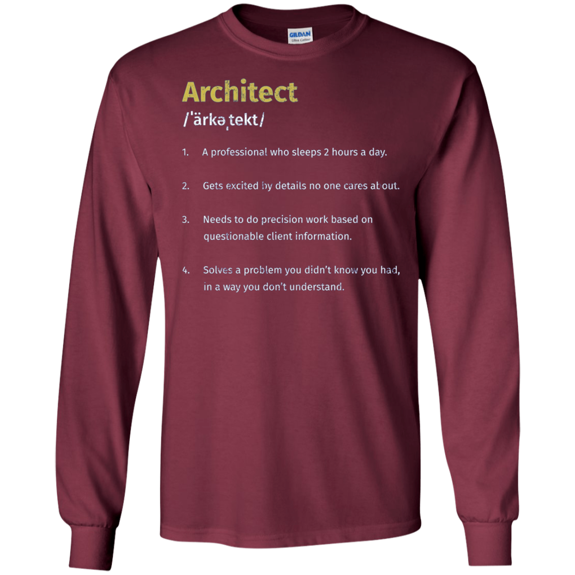 Architect Definition Architecture Distressed Long T-Shirt