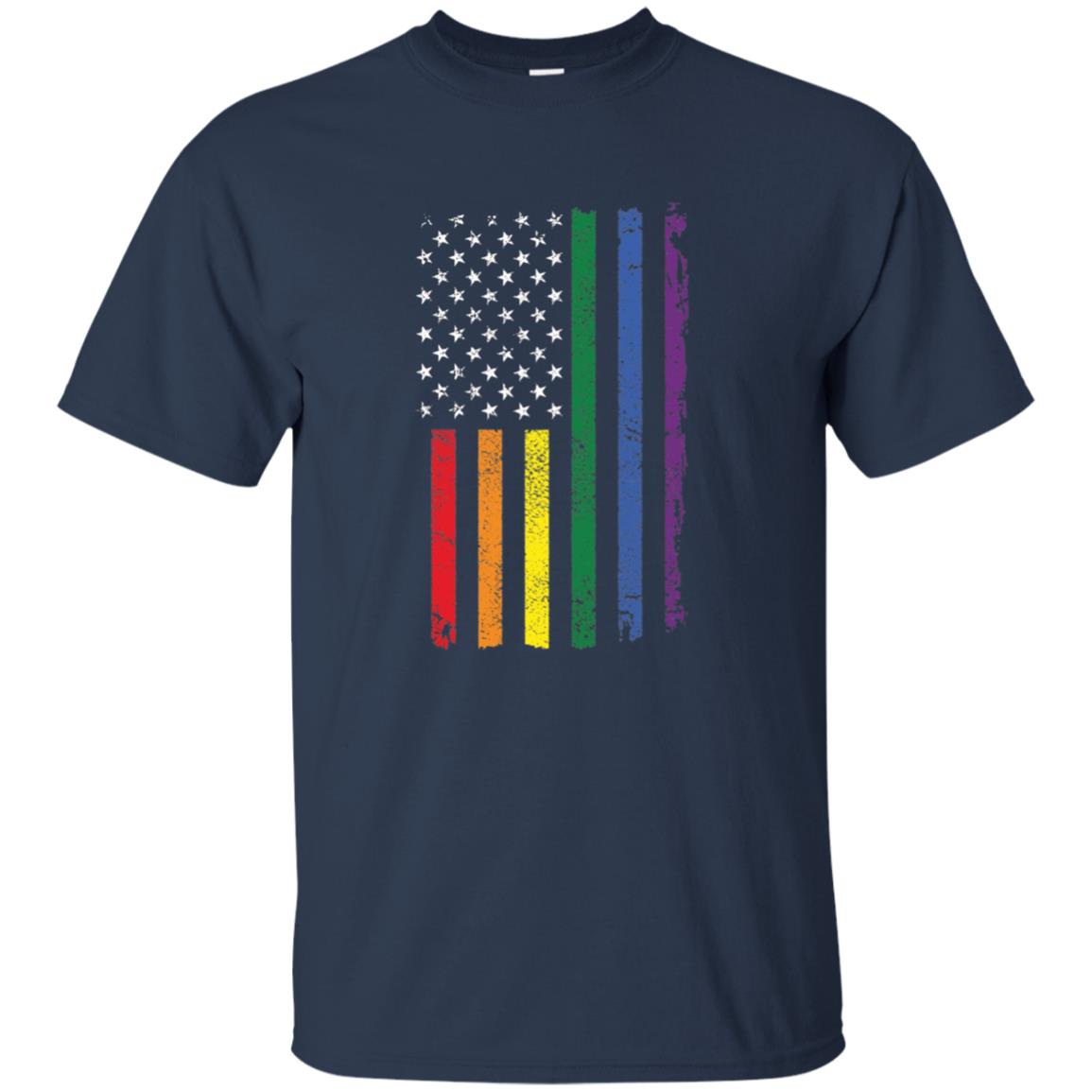American Flag Rainbow LGBT Supporter Long Sleeve Tshirt