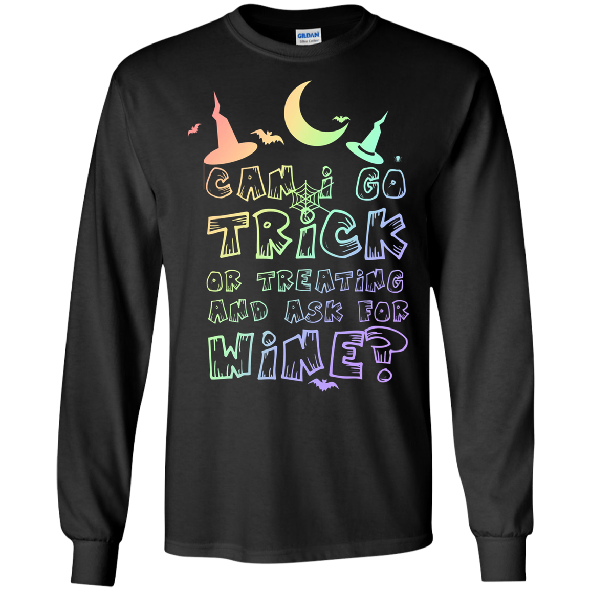 Adult Trick Or Treating For Wine Long Sleeve Shirt