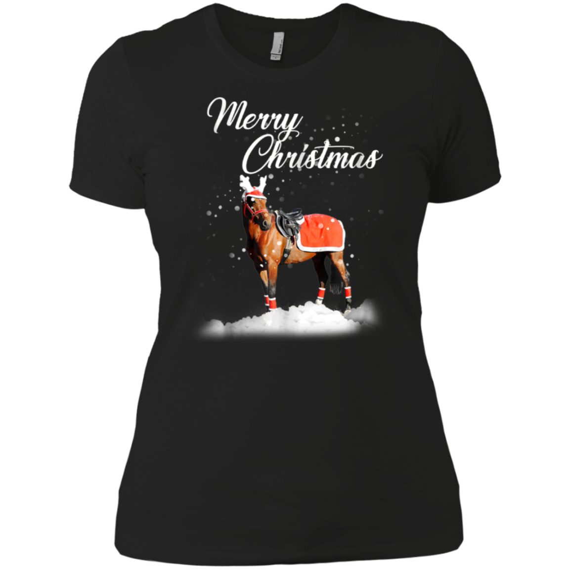 Santa Merry Christmas Horse TShirt Farm Farmer Christmas Tee