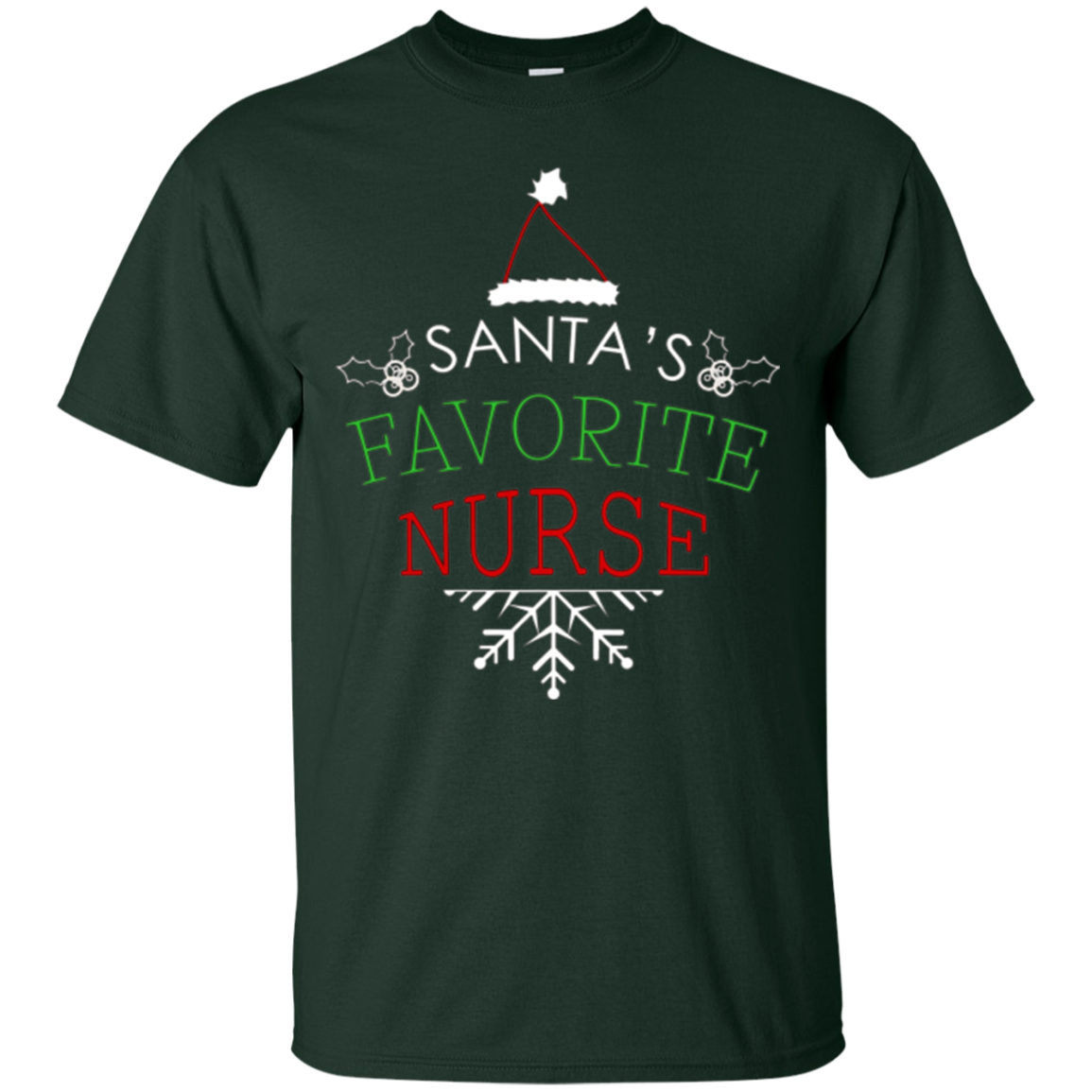 Santa's Favorite Nurse Holiday Christmas Nursing T-Shirt