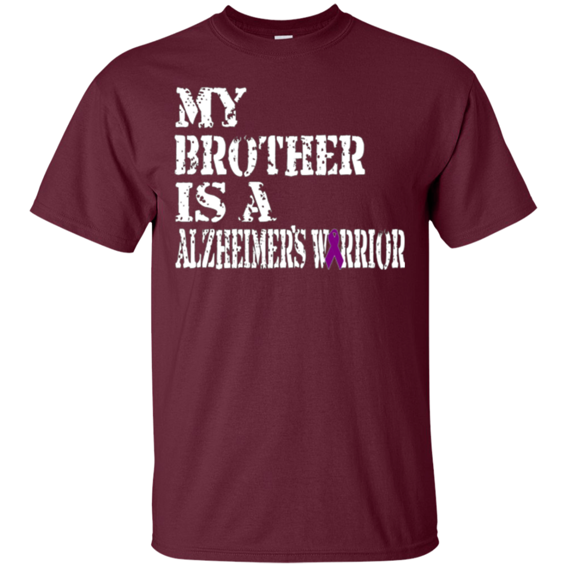 Alzheimer's Awareness T-Shirt For Brothers Purple Ribbon Tee