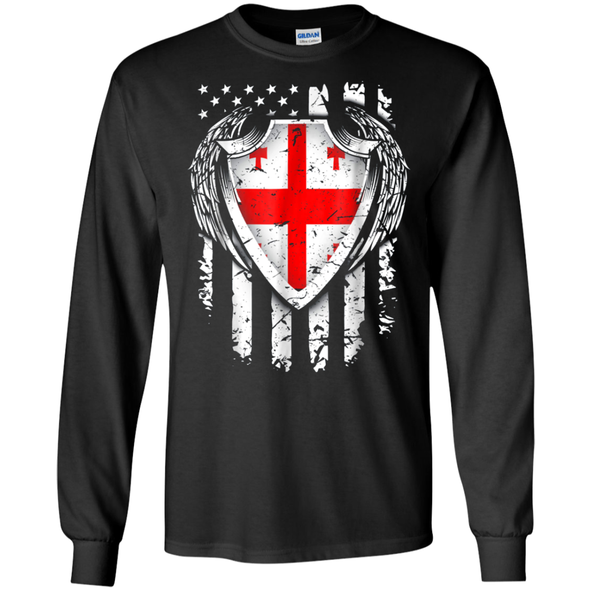 Angel Georgian American Flag Patriotic Georgia USA Tshirt