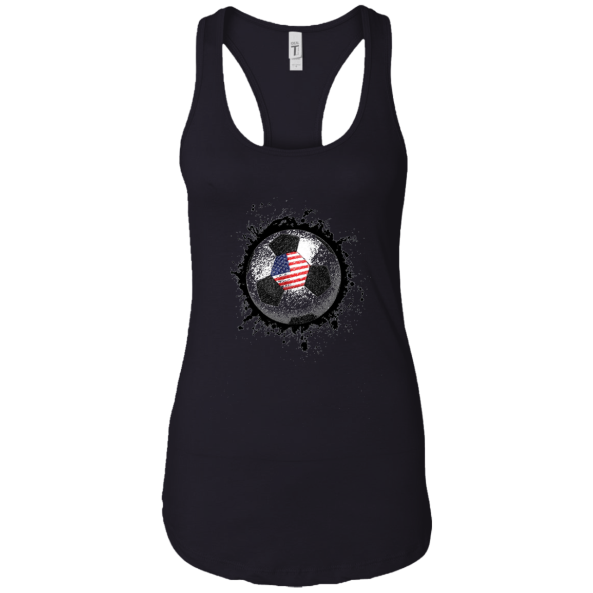 American Flag Soccer Ball Long Seeve T-Shirt - Mens Kids