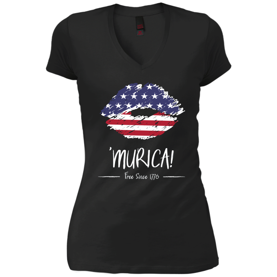'Murica Shirt America Flag on Lips, 4th July