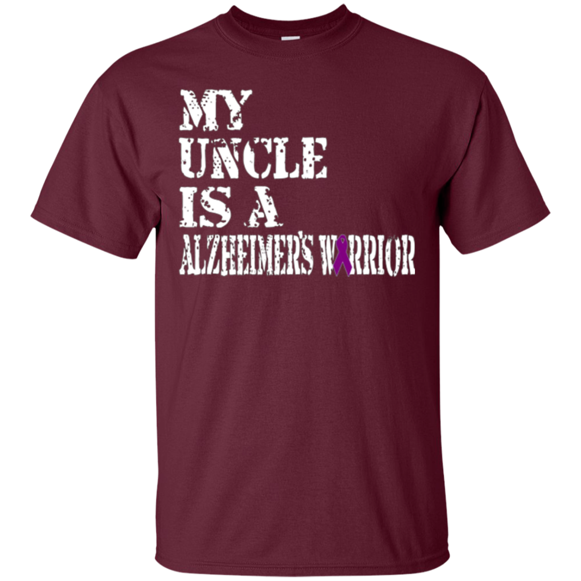 Alzheimer's Awareness Shirt For Uncle Purple Ribbon Tee