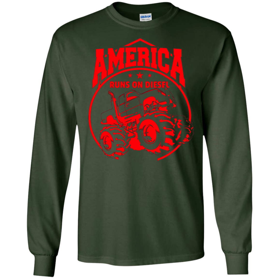 America Runs On Diesel Gear Monster SUV Truck Fans T-Shirt